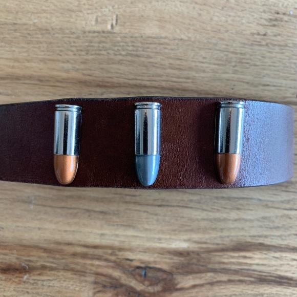 Bullet Leather Bracelet Snap on Unisex Preloved‎ - Picture 8 of 8